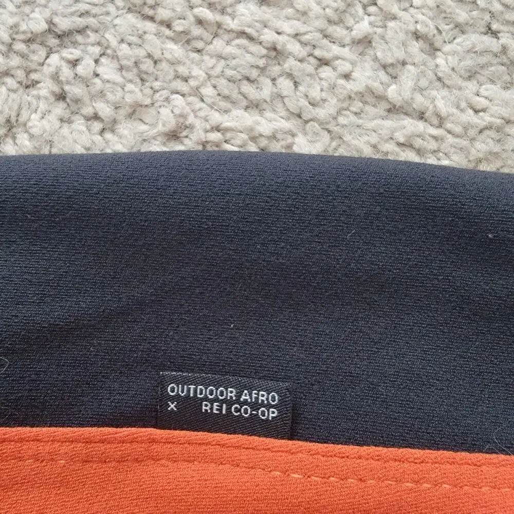 Outdoor Afro x REI Co-op Womens L Orange Black Colorblock 7/8 Leggings - Picture 10 of 12